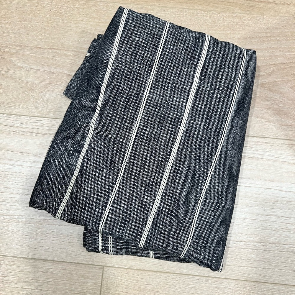 New: Lulu & Georgia Navy Stripe Blackout Curtain Panel 96 x 50 Farmhouse Modern
